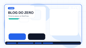 Illustration of a beginner setting up a WordPress blog workflow from zero