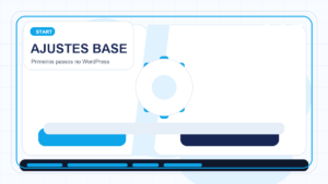 Illustration of essential WordPress settings panels for a new blog