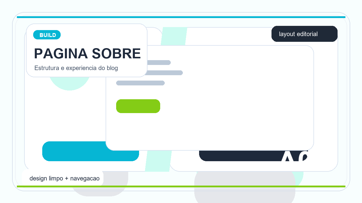 Illustration of a clear About page with context and next-step links