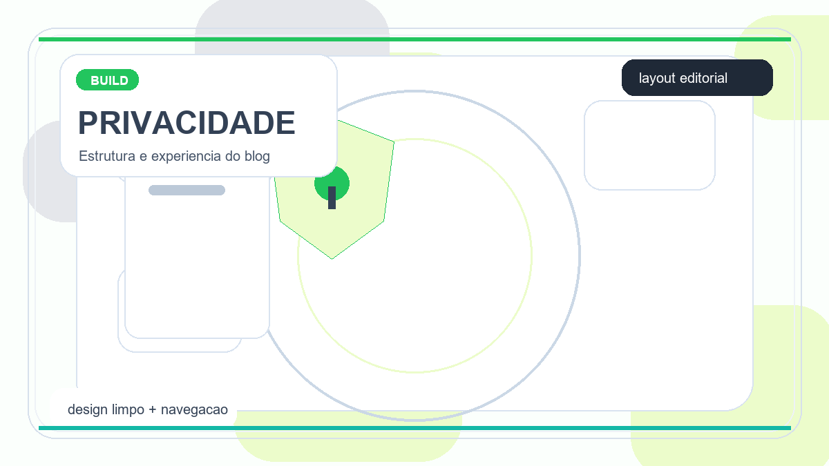 Illustration of a privacy policy page with shield and document icons
