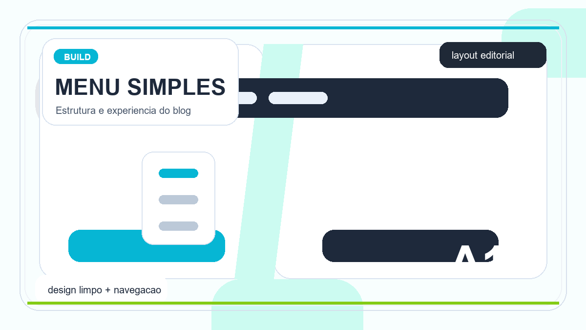 Illustration of a simple blog menu guiding the first clicks