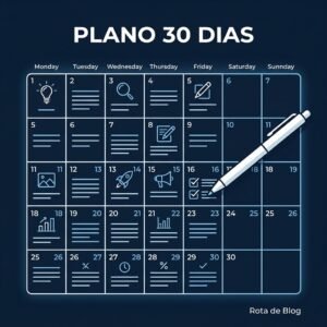 Capa do artigo sobre como planejar conteudo para 30 dias no blog no Rota de Blog